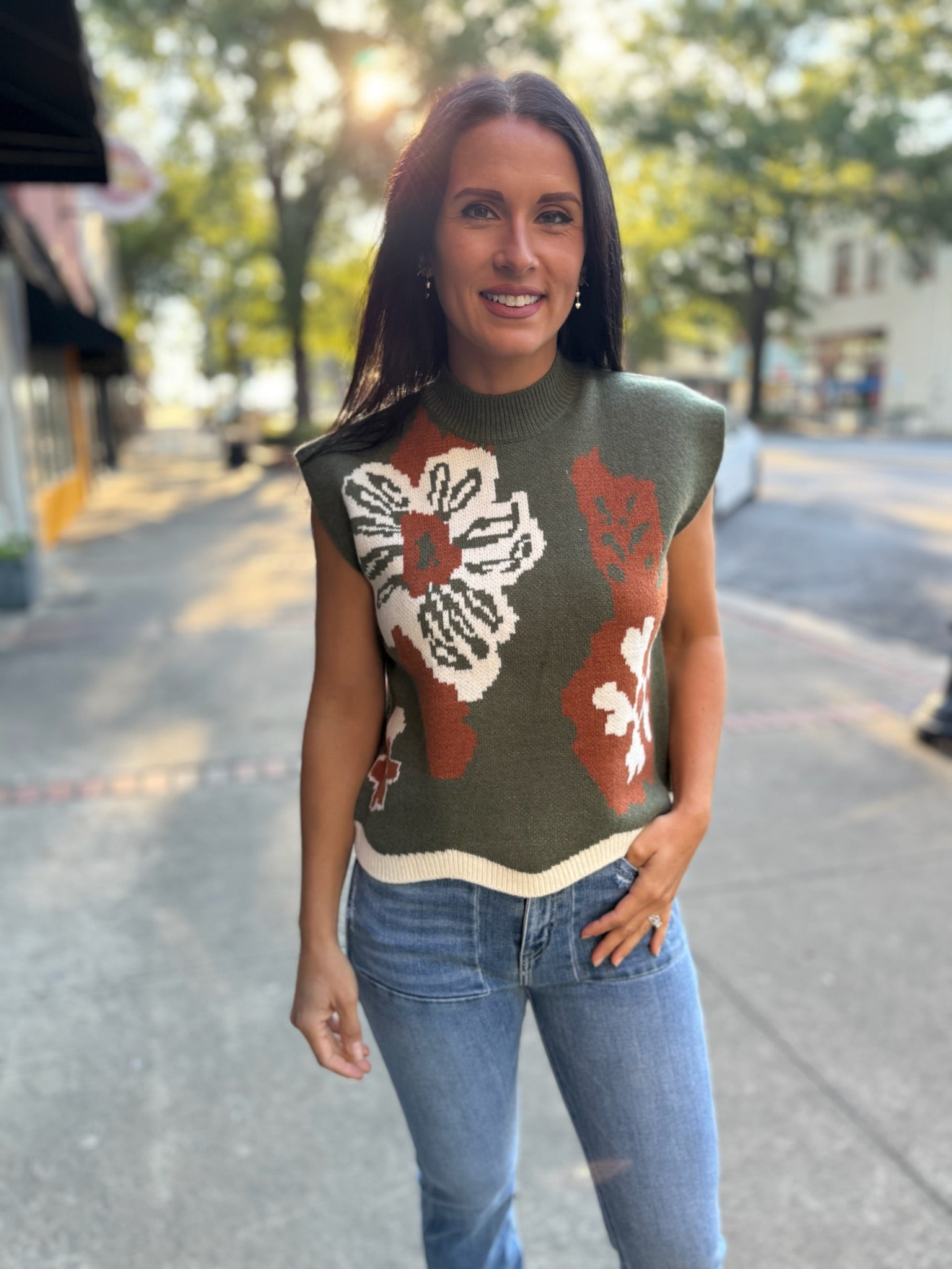 Autumn Bloom Knit Vest