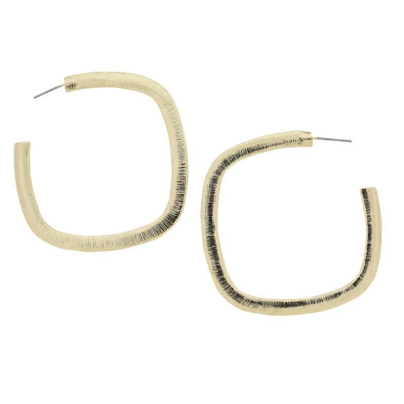 Textured Square Hoop Earring