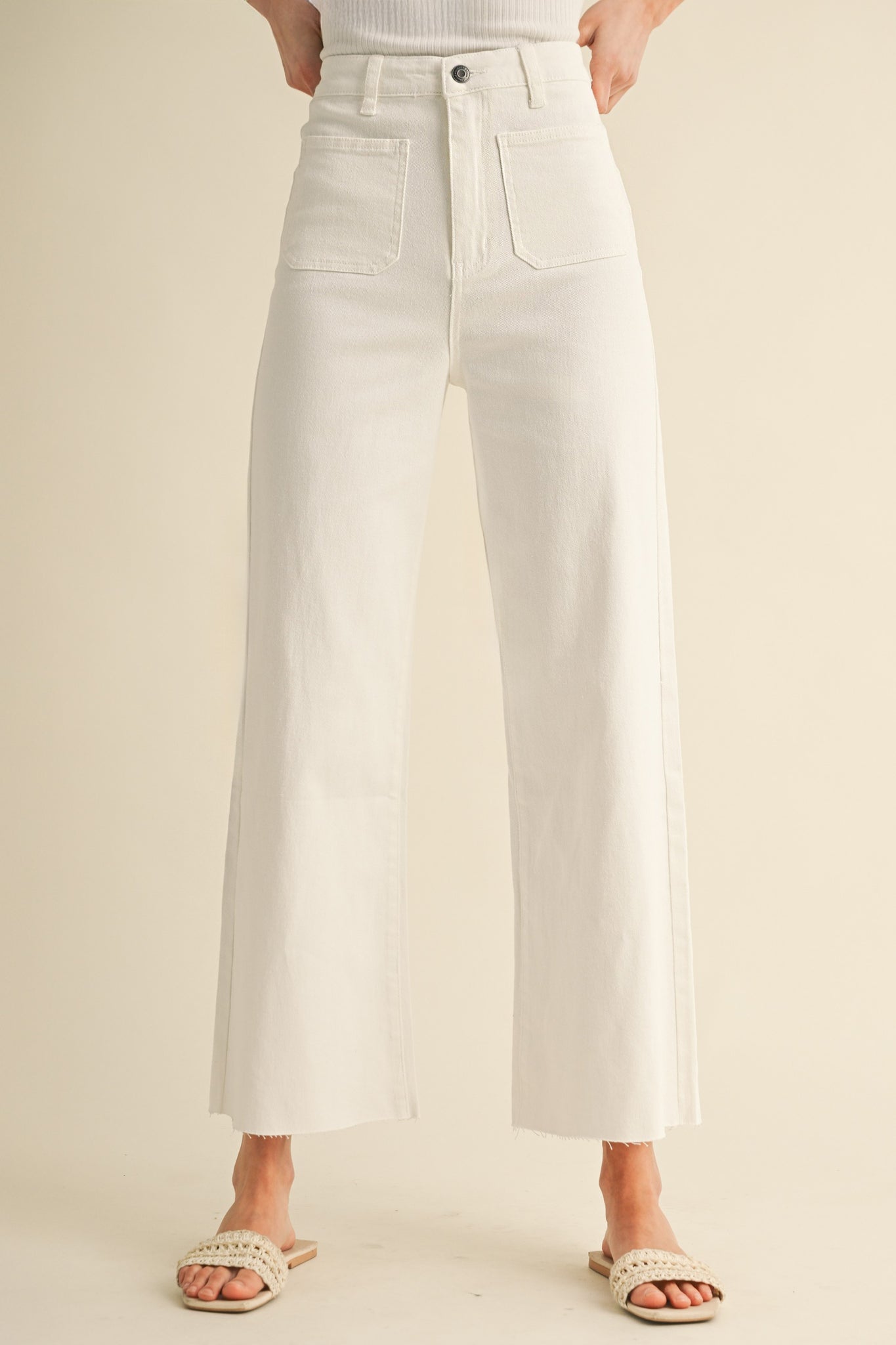 Coastline Cropped Wide-Leg Jeans
