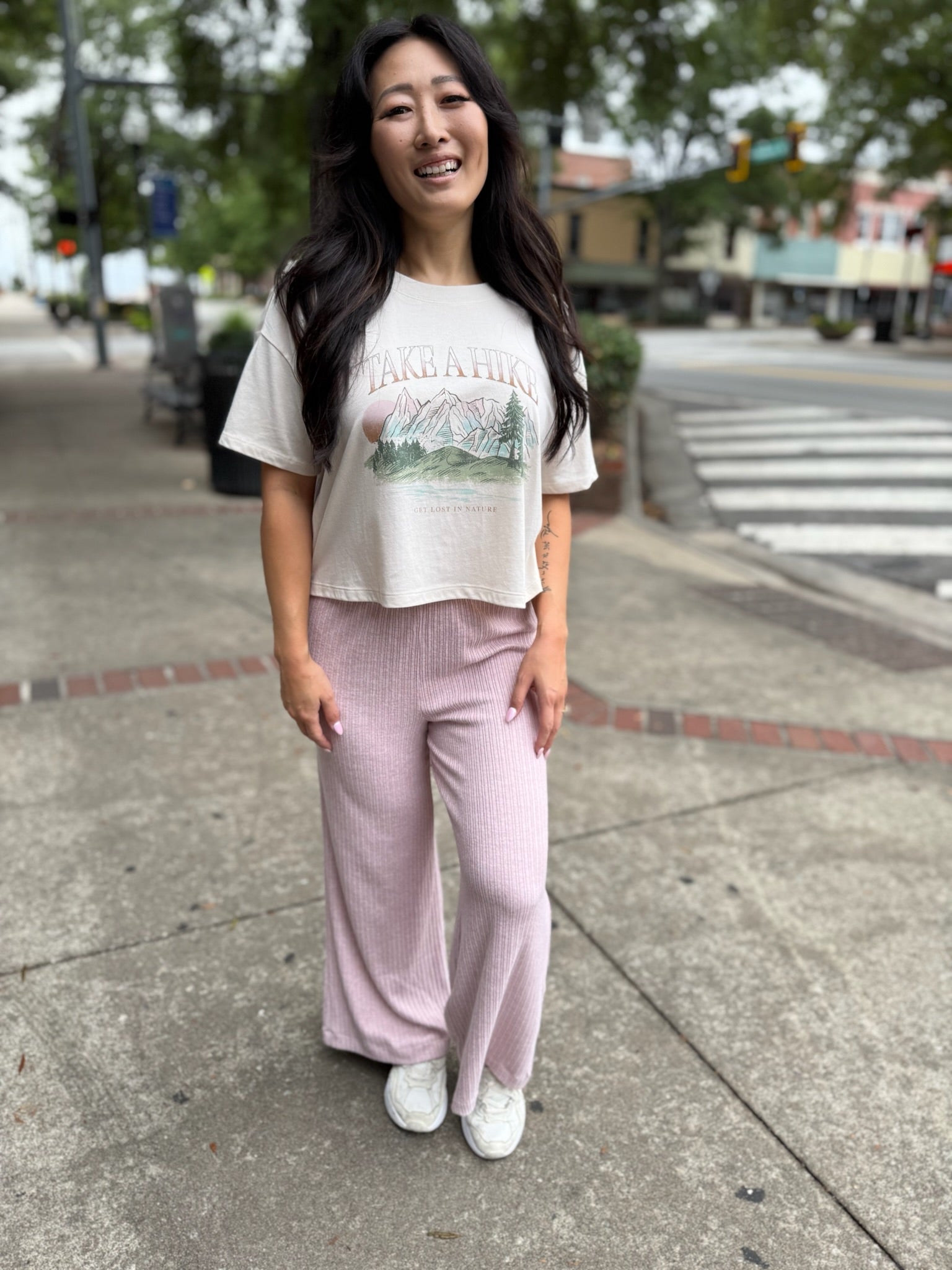 Coastline Rib Pant - Pink Pearl
