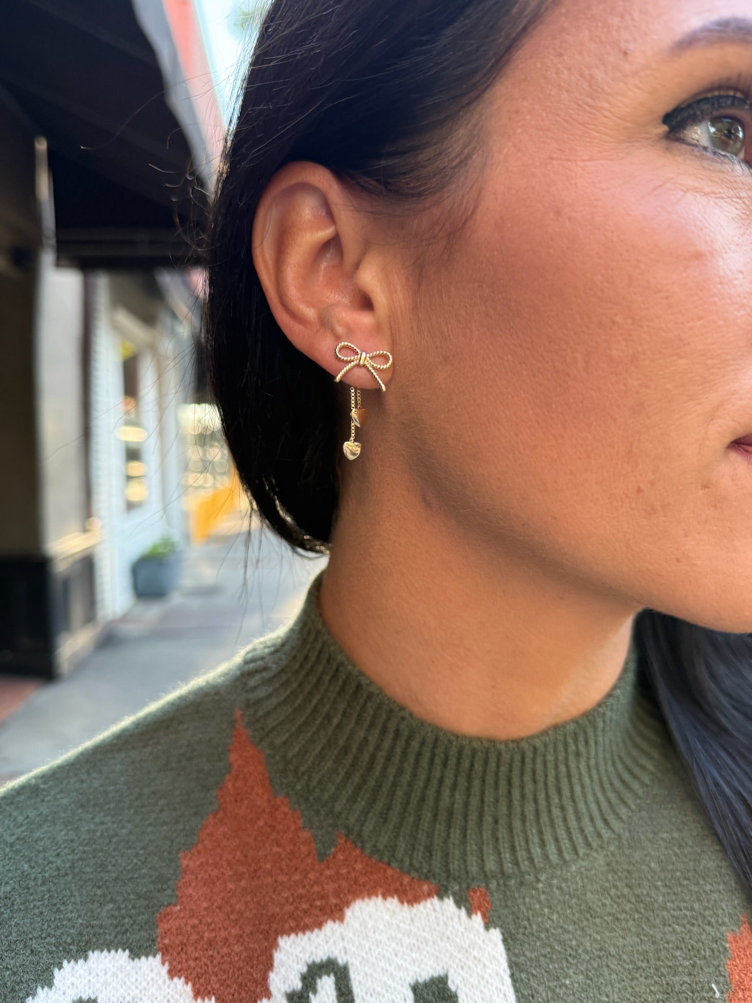 Sweet Charm Bow Drop Earrings