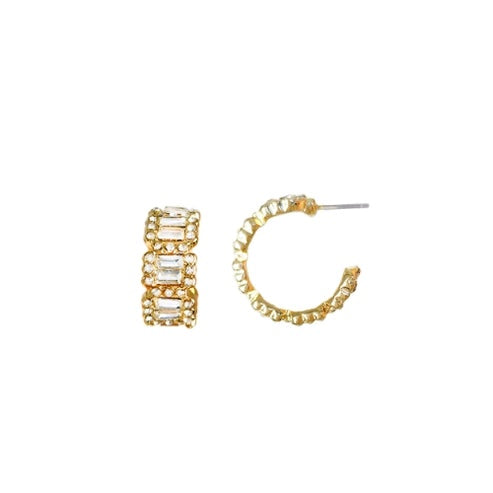 Radiance Baguette Hoop Earrings