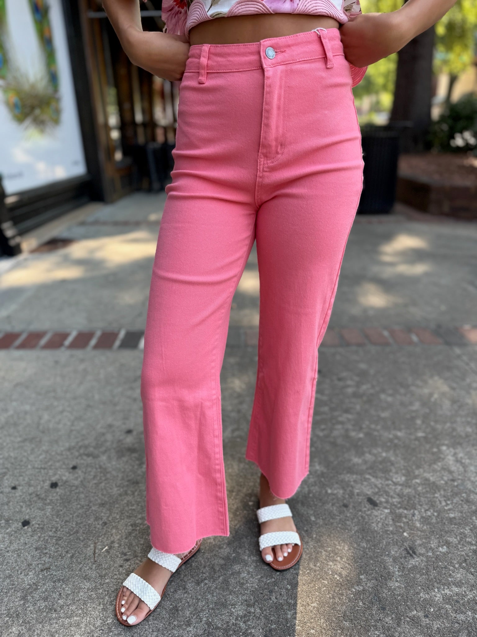 Flamingo Flair Wide Leg Jean