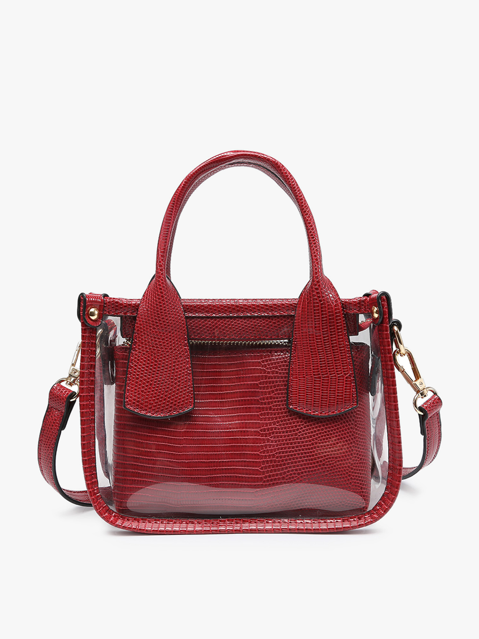 Stacey Clear Satchel - Dark Red