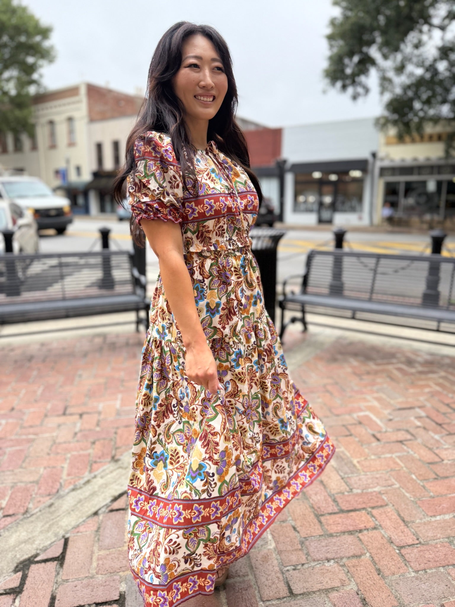 Regal Tapestry Maxi Dress