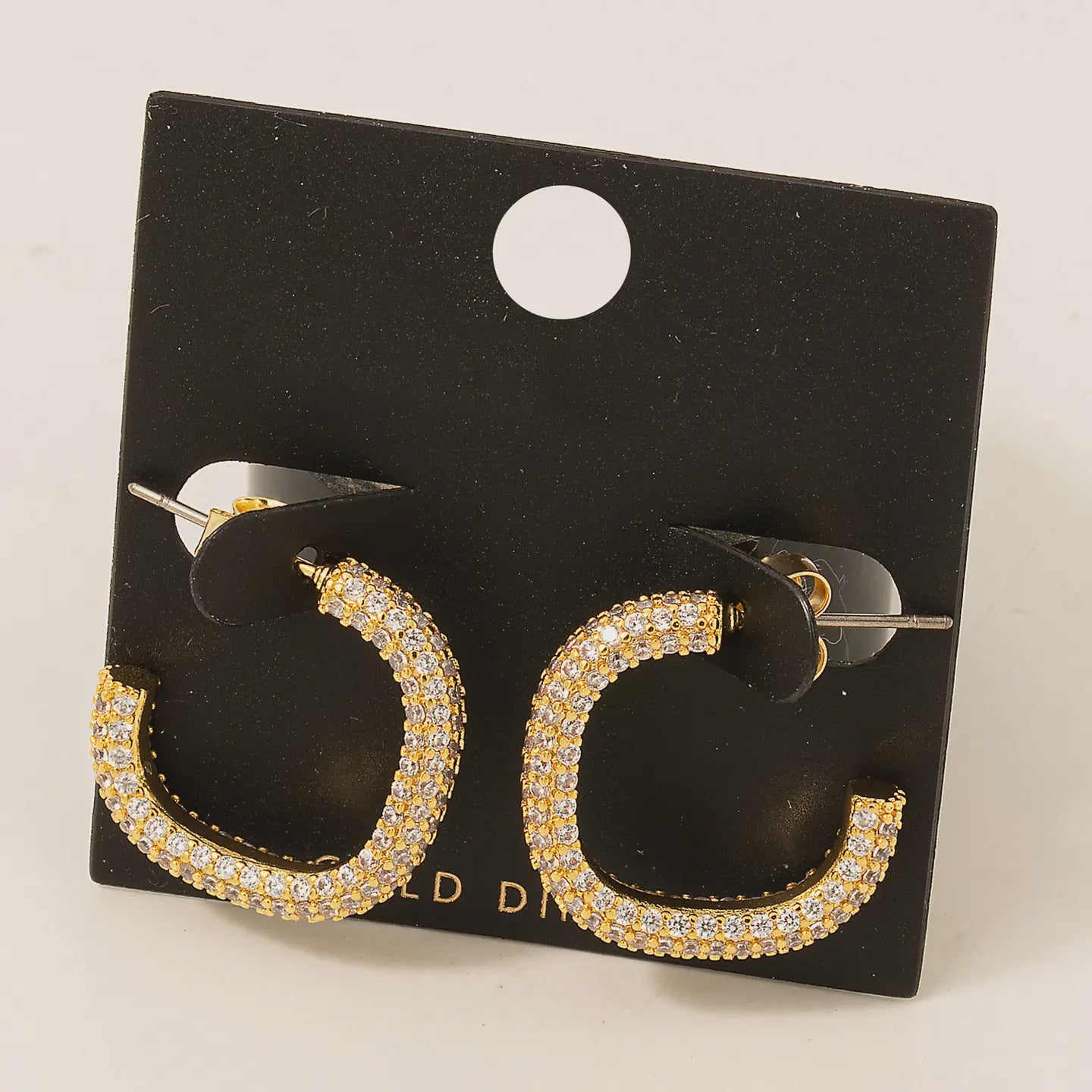 Studded Gold Square Hoops