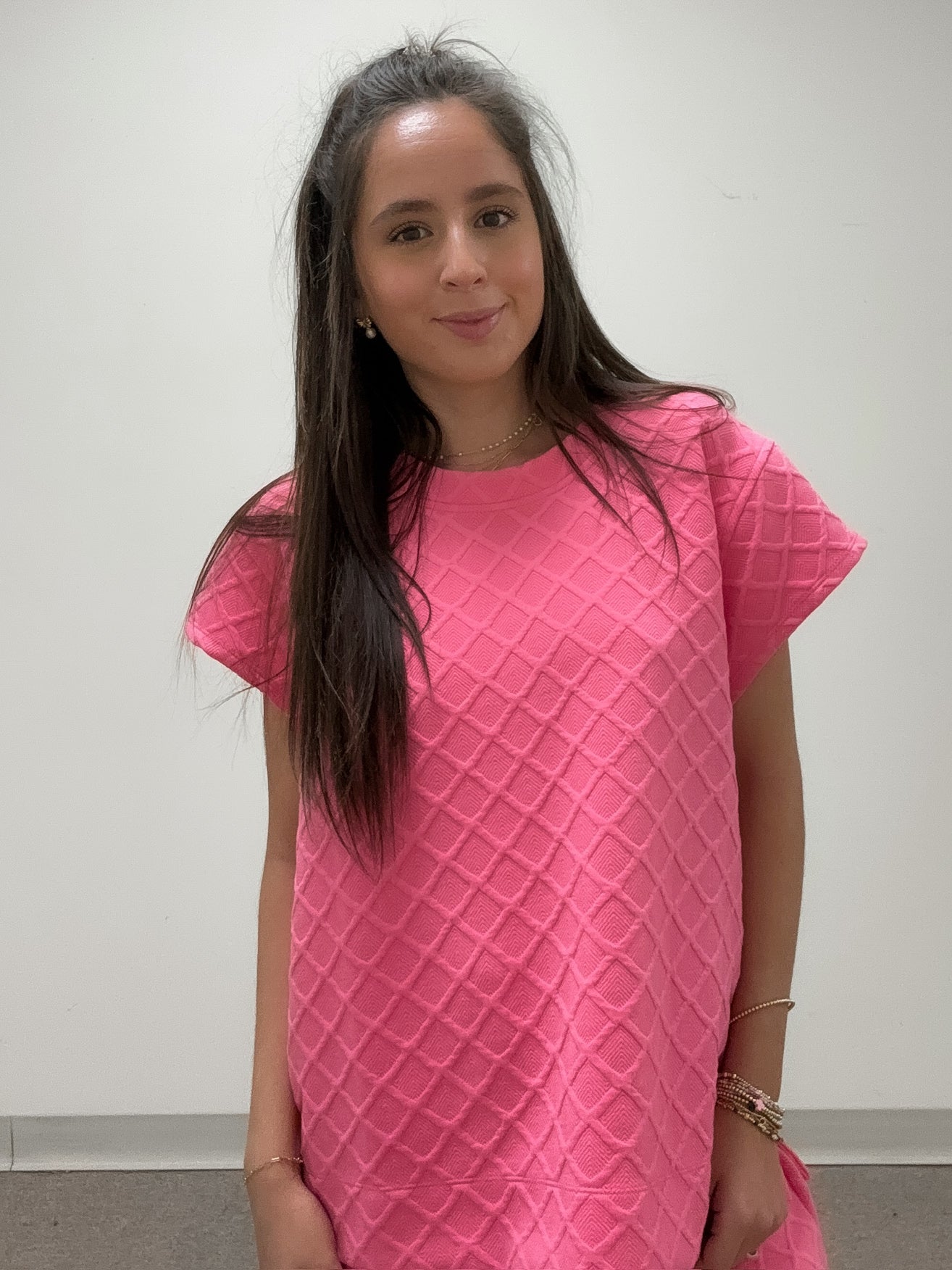 Claire Lattice Top - Pink