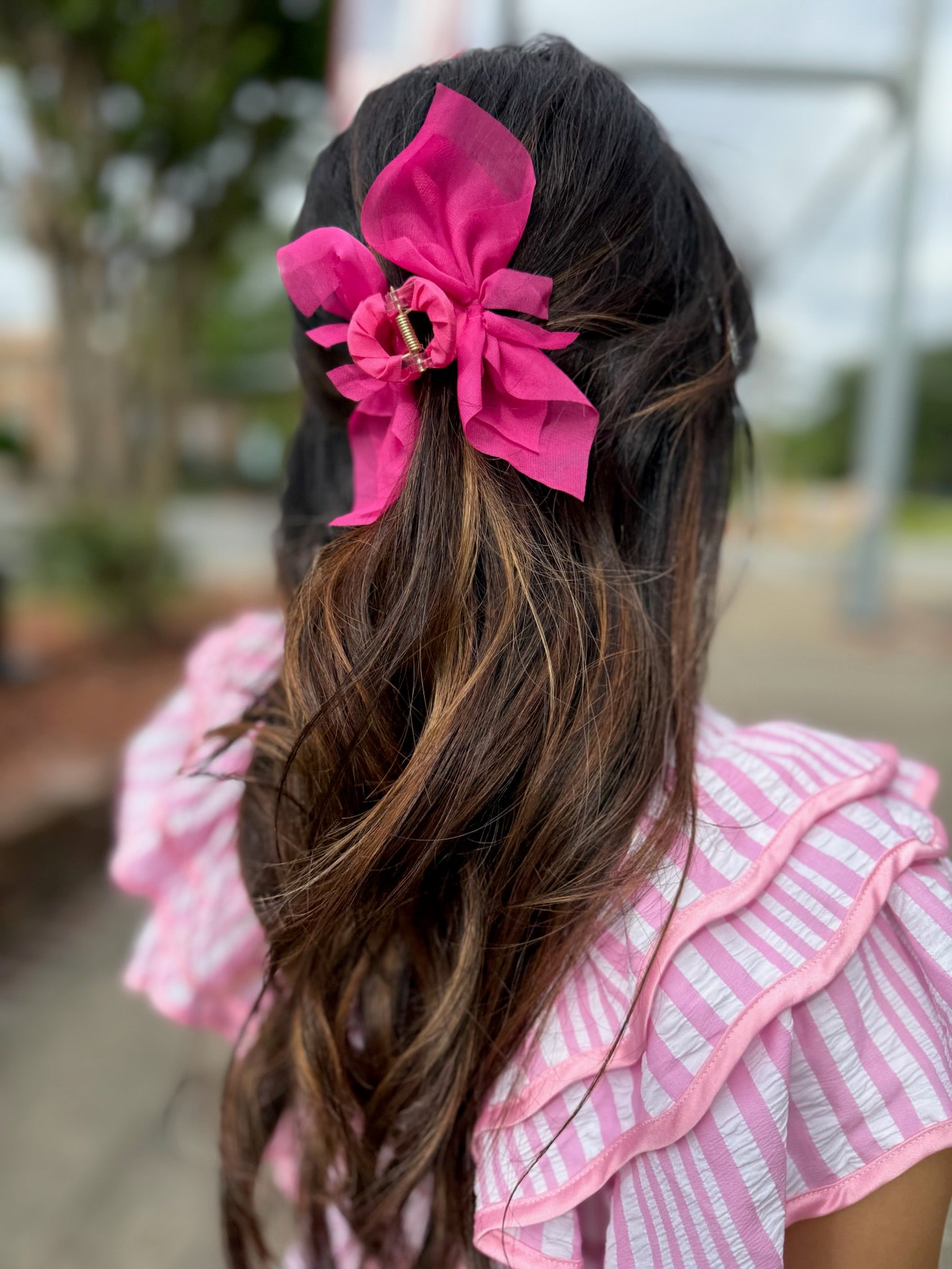Silk Like Chiffon Bow Hair Claw Clips