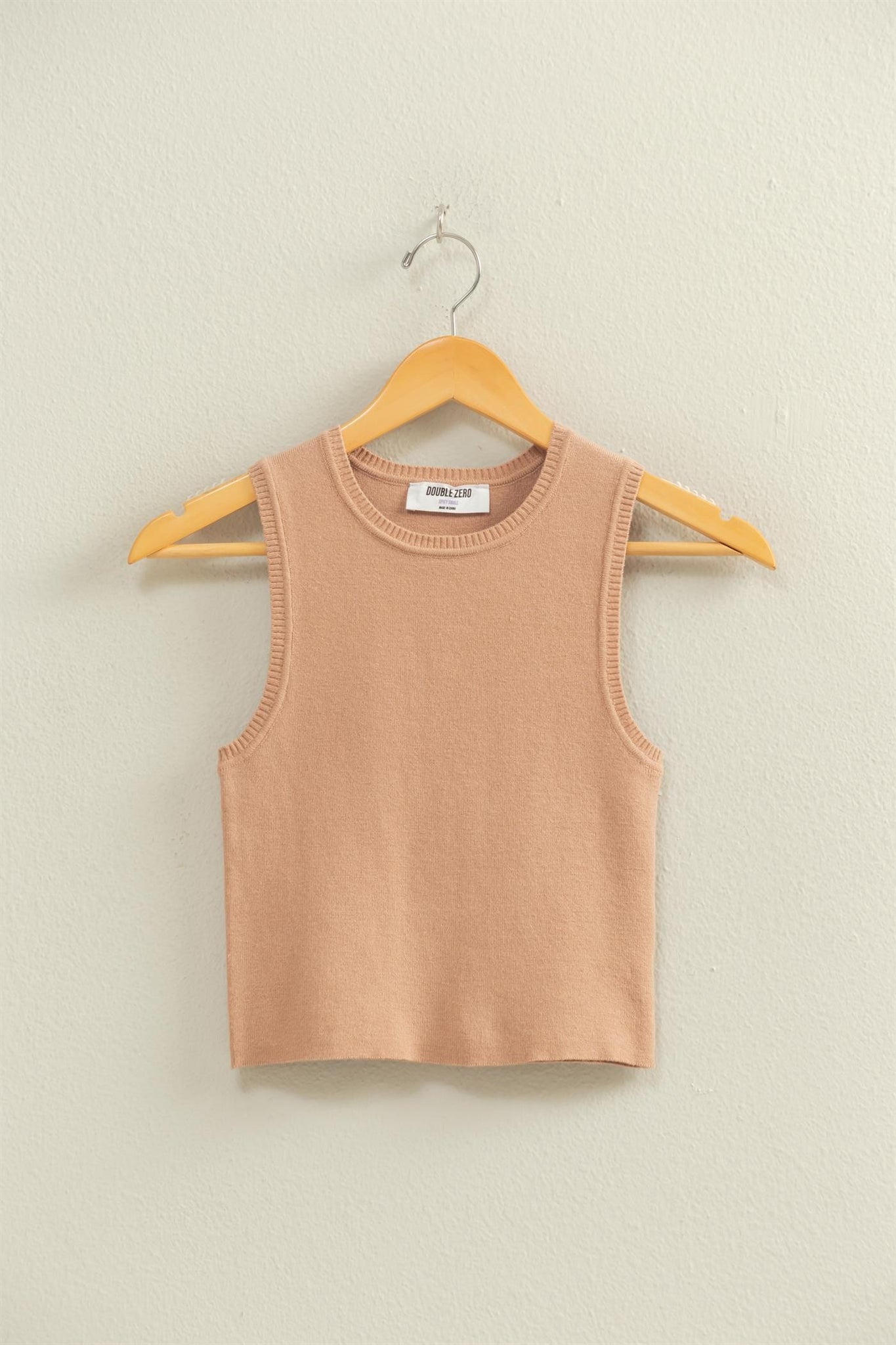 Dark Taupe Cropped Tank Knit Top
