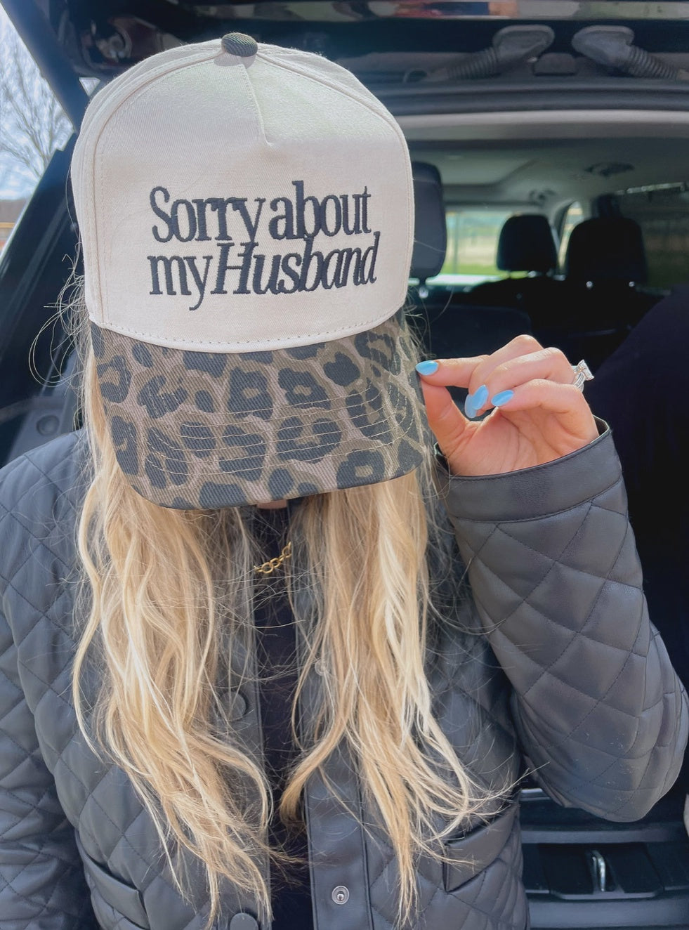 Sorry About My Husband Vintage Trucker Hat