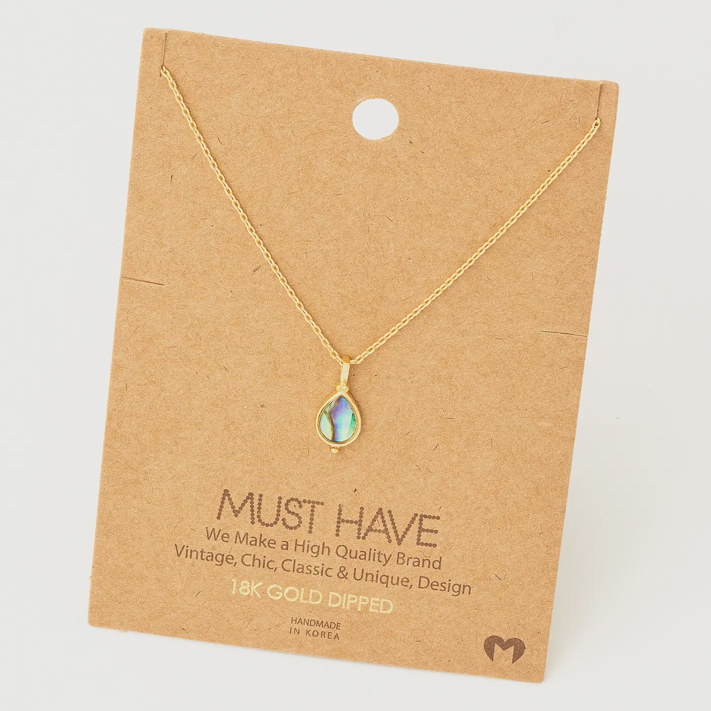 Mother Of Pearl Teardrop Necklace