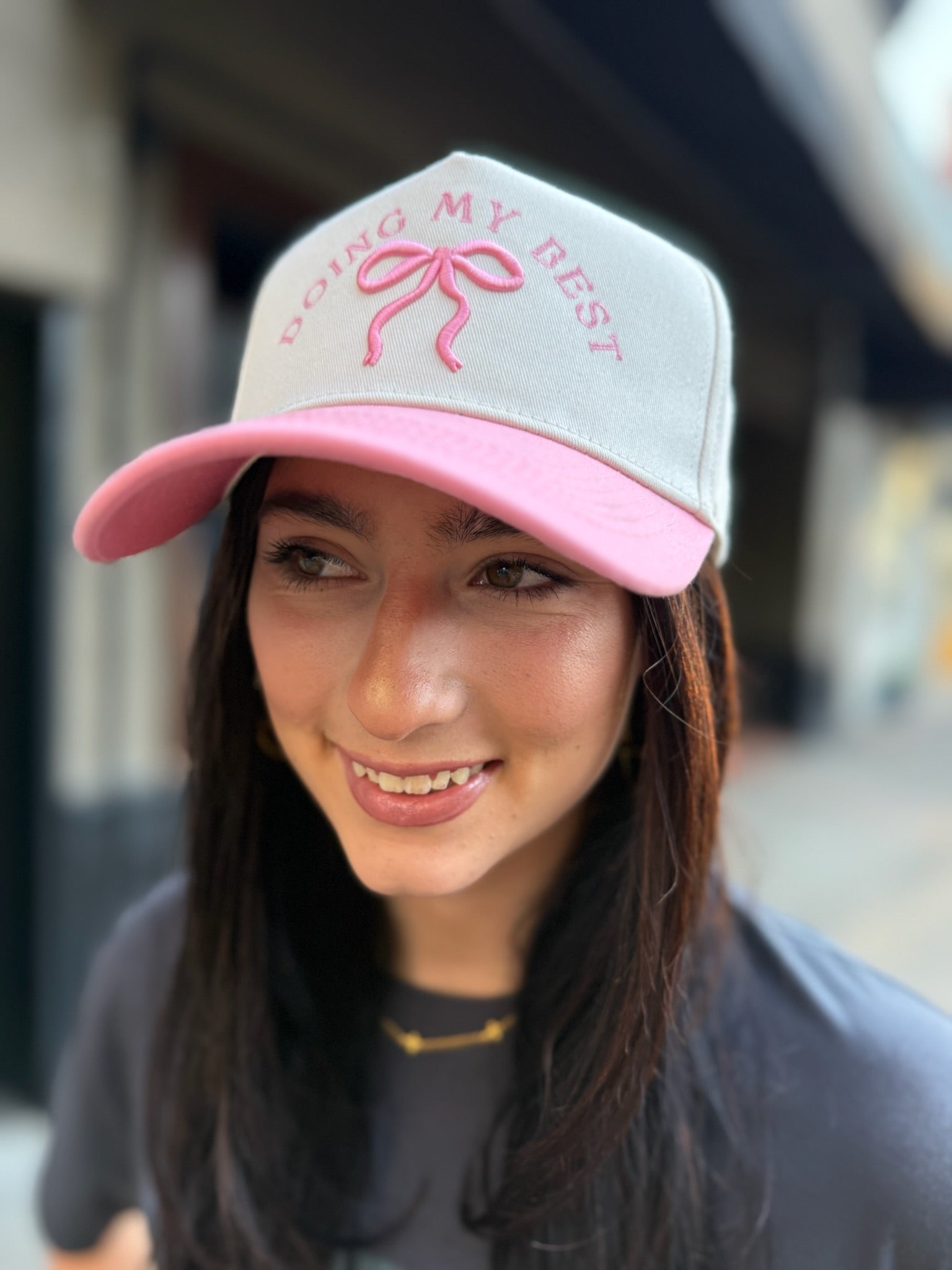 Doing My Best - Pink Vintage Trucker Hat