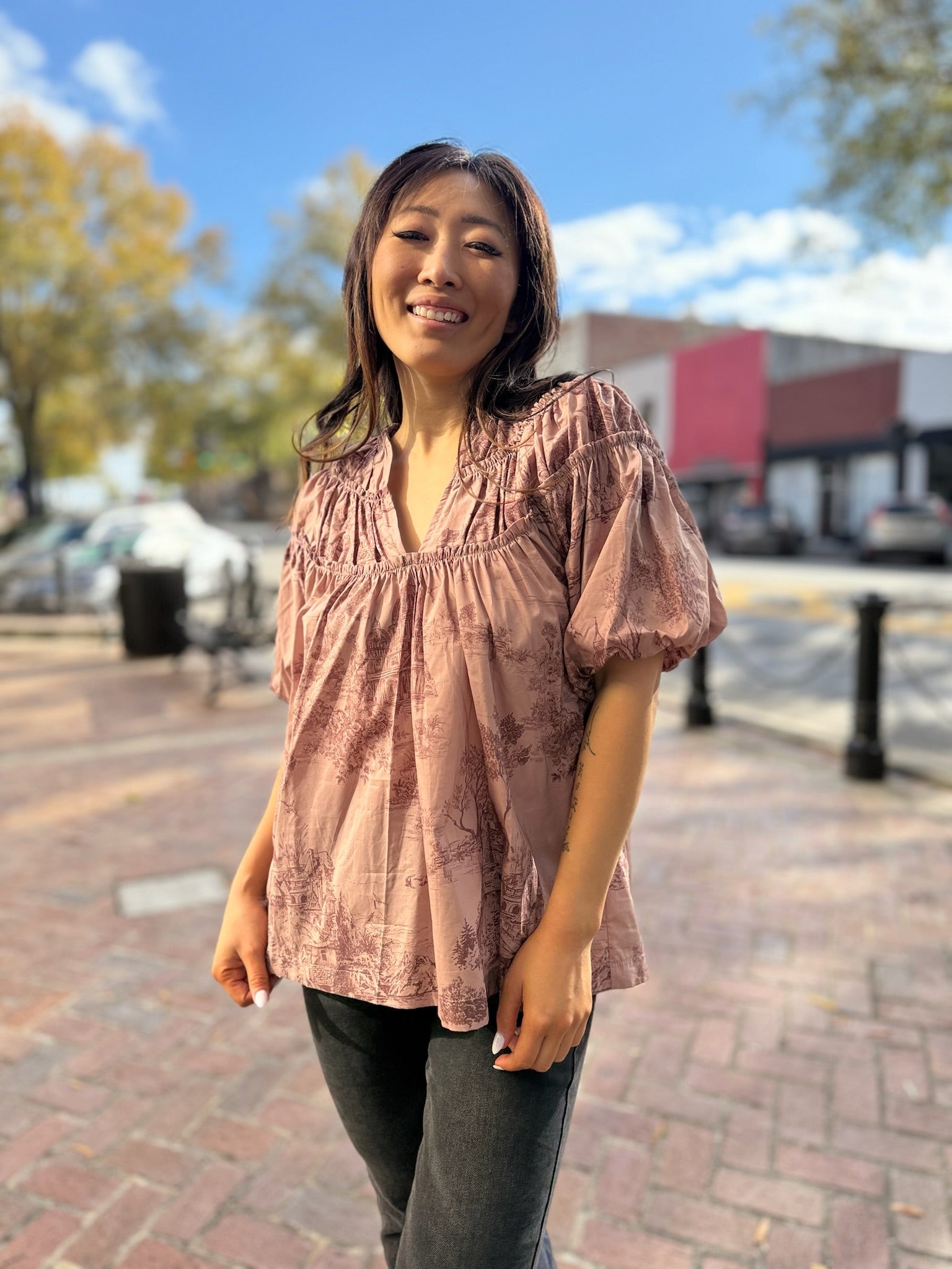 Parisian Garden Ruffle Top
