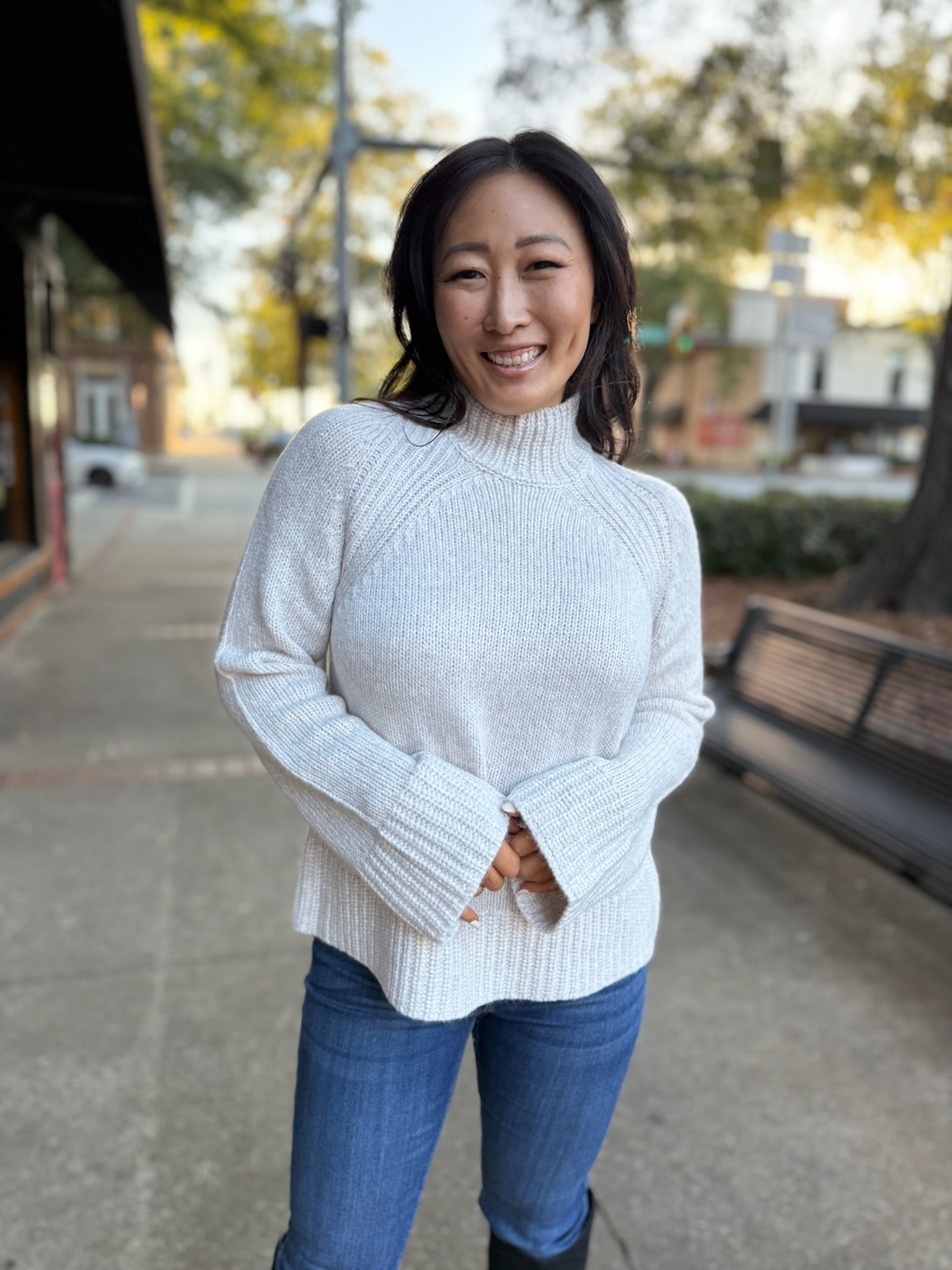 Emerge Funnel Neck Sweater - Turtle Dove