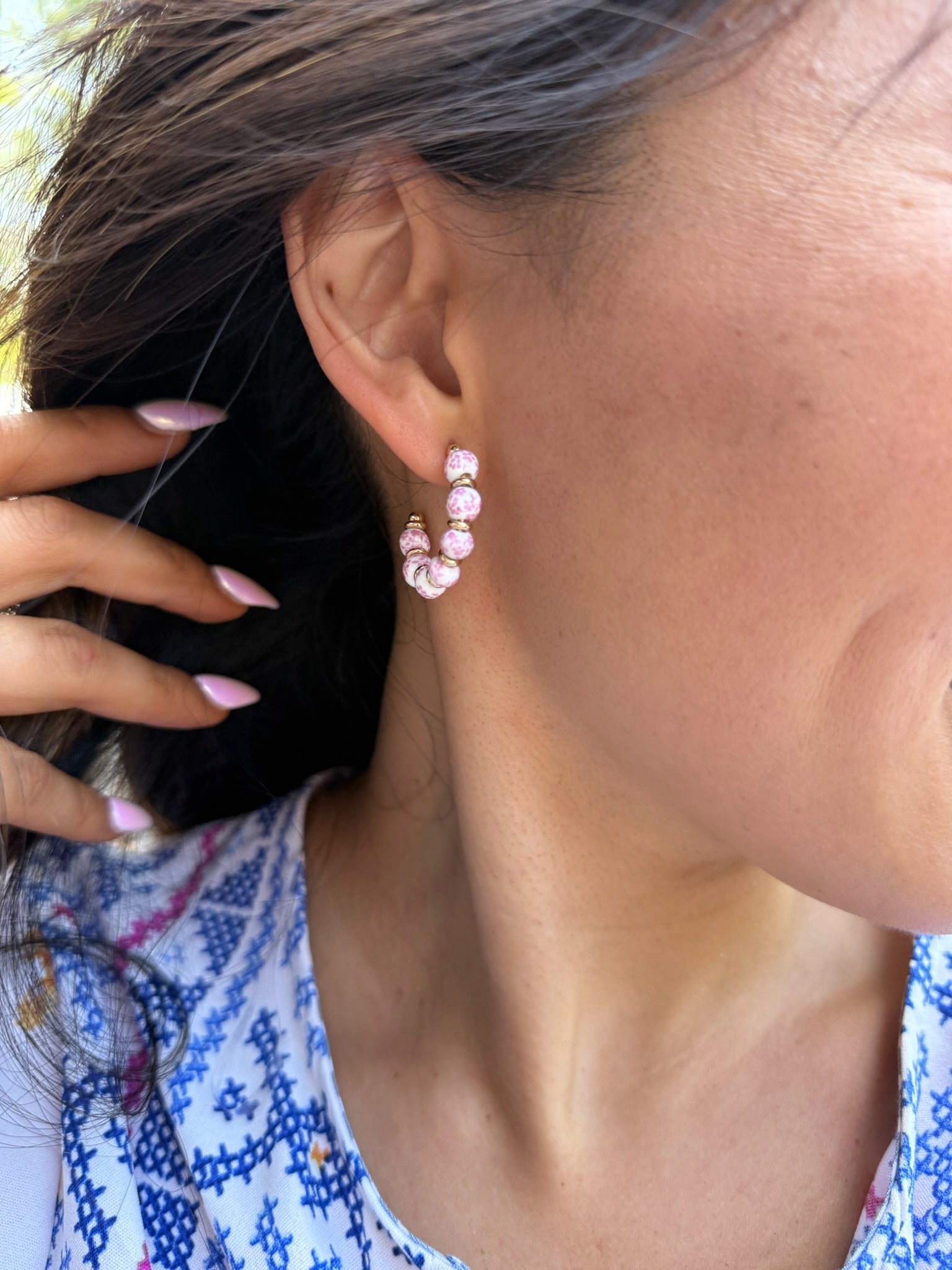 Blush Bloom Beaded Earrings