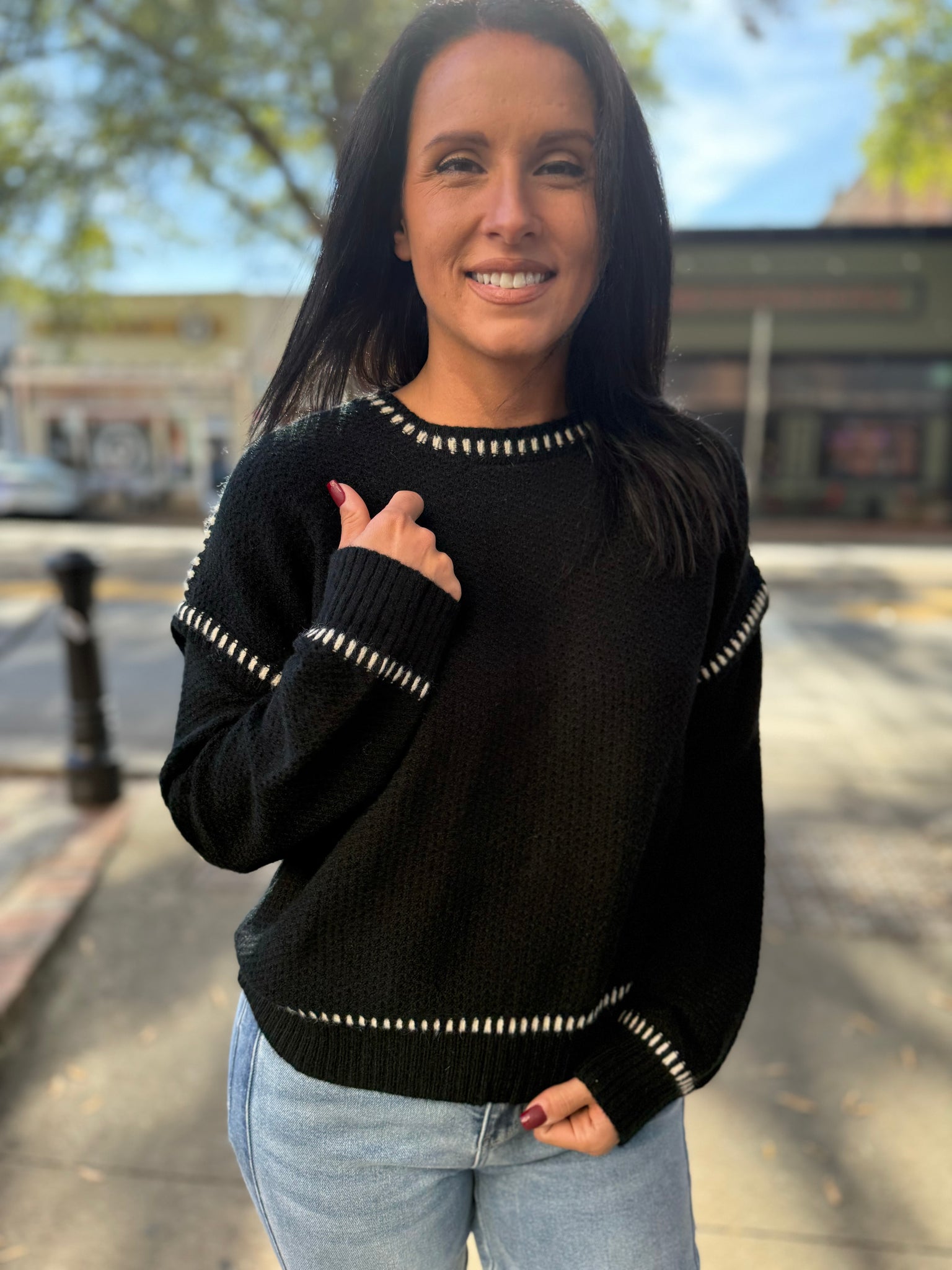 Stitchline Contrast Sweater