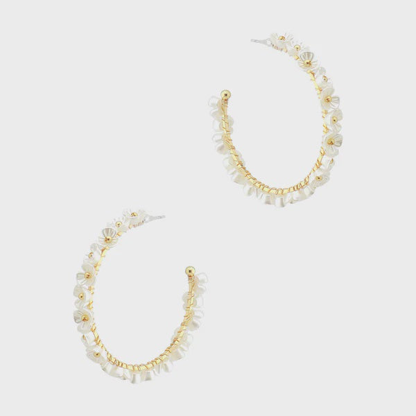 Bloom & Glow Pearlized Hoop Earrings