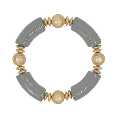 Grey & Gold Bead Bracelet