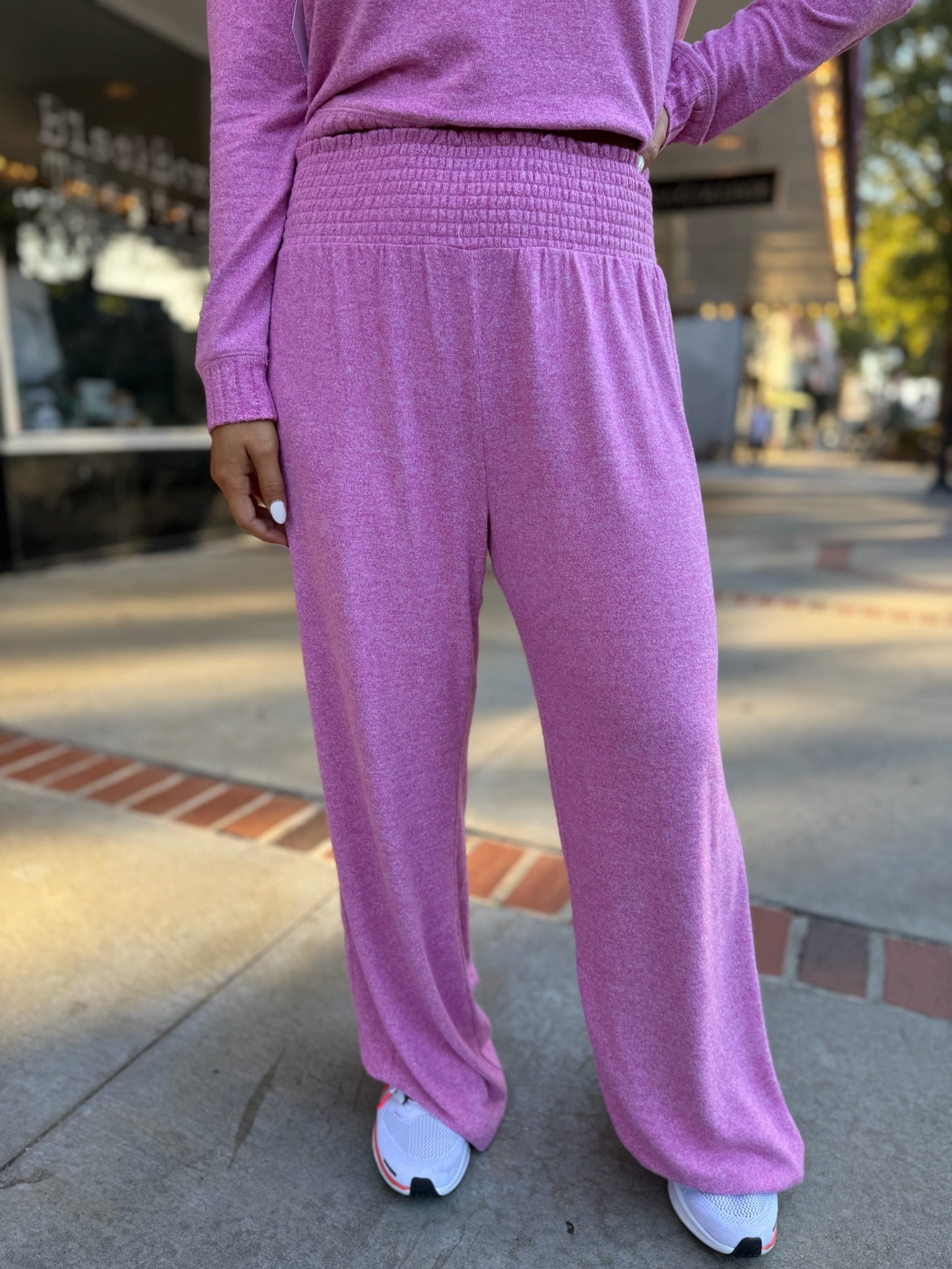 Dawn Smocked Pant - Sweet Plum
