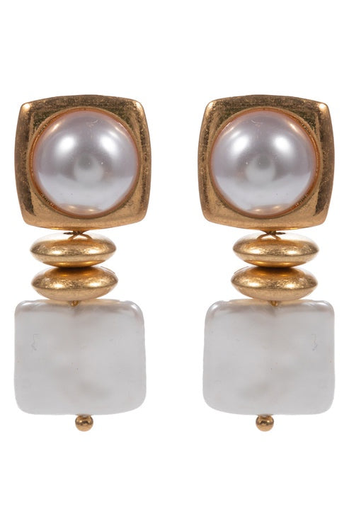 Vintage Charm Pearl Drop Earrings