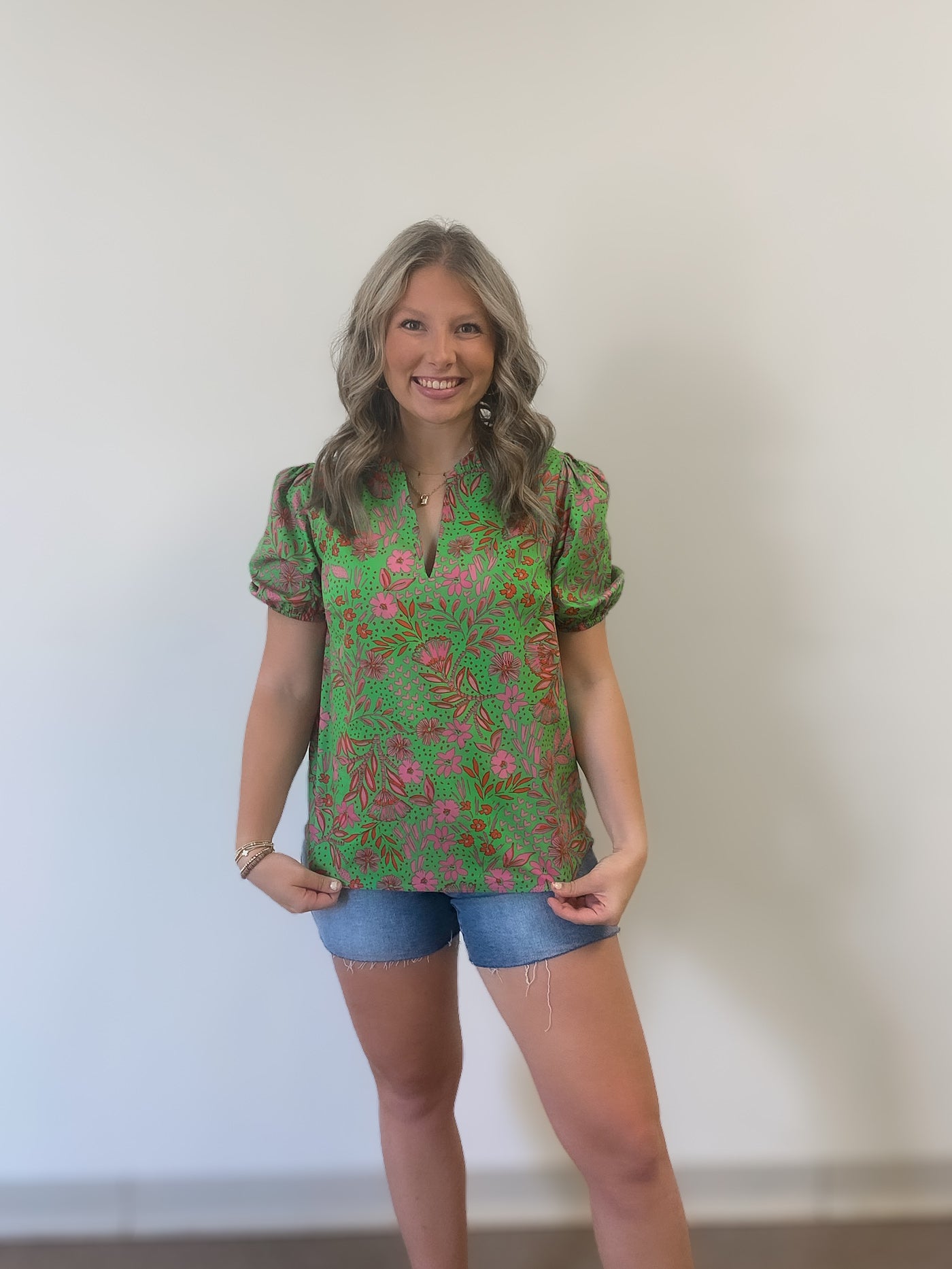 Jade Floral Top