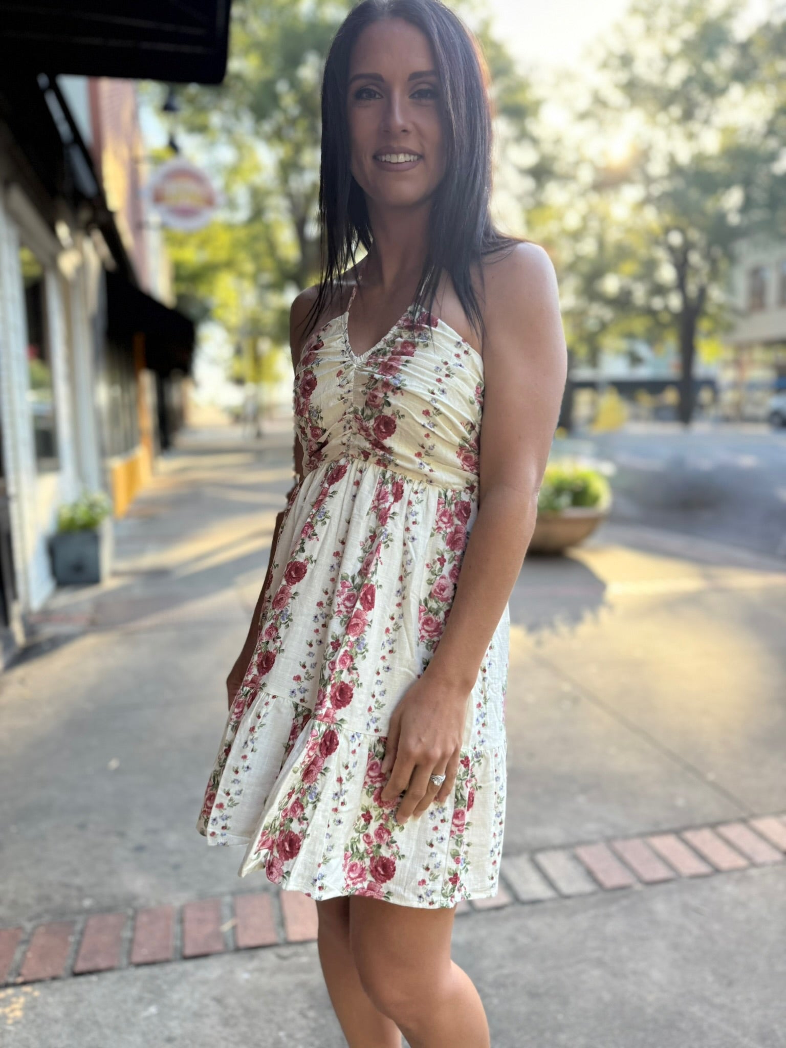 Garden Glow Halter Dress