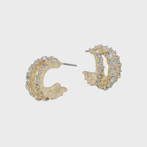 Triple Shine Rhinestone Hoops