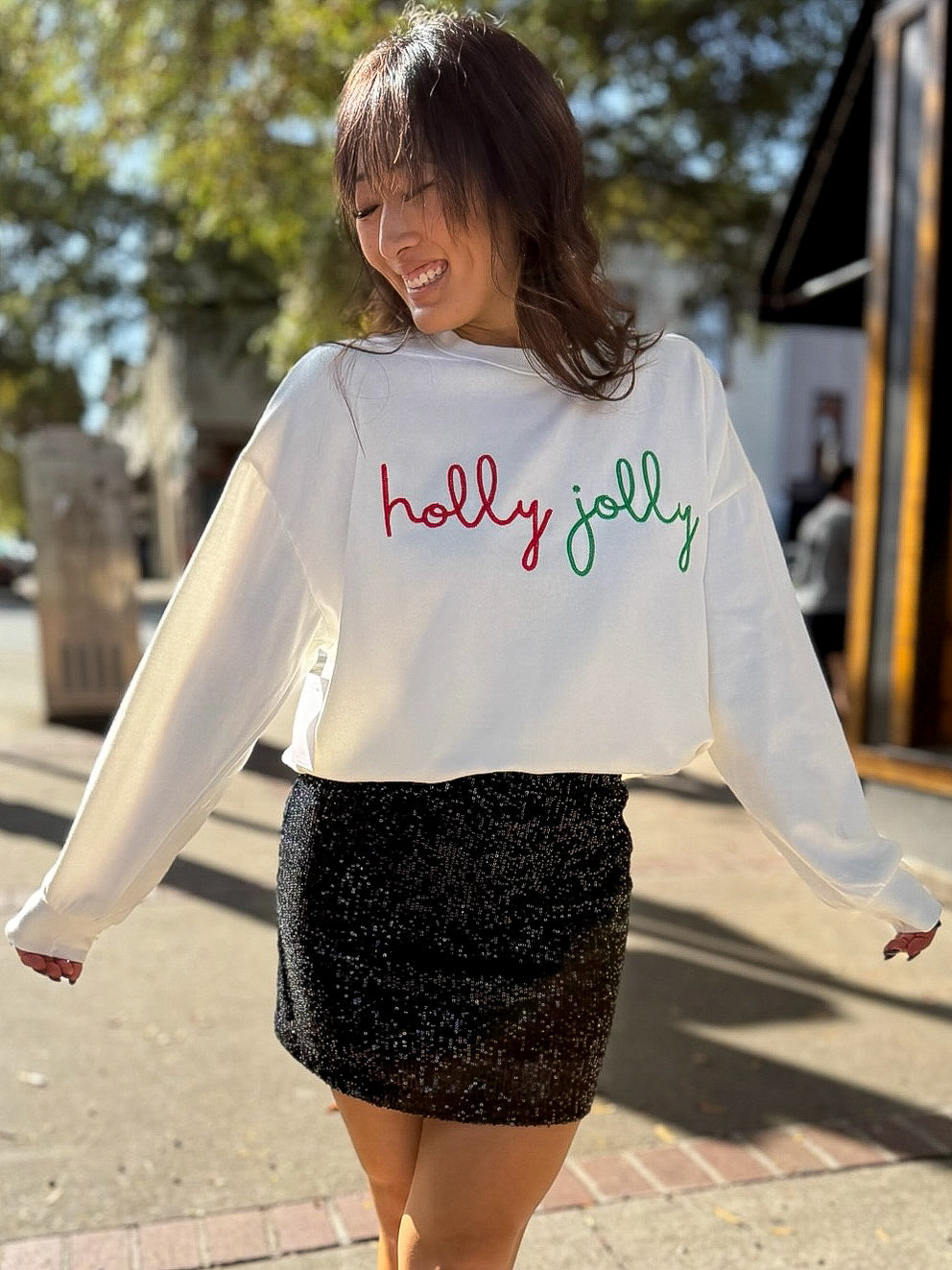 Holly Sunday Sweatshirt - Sea Salt