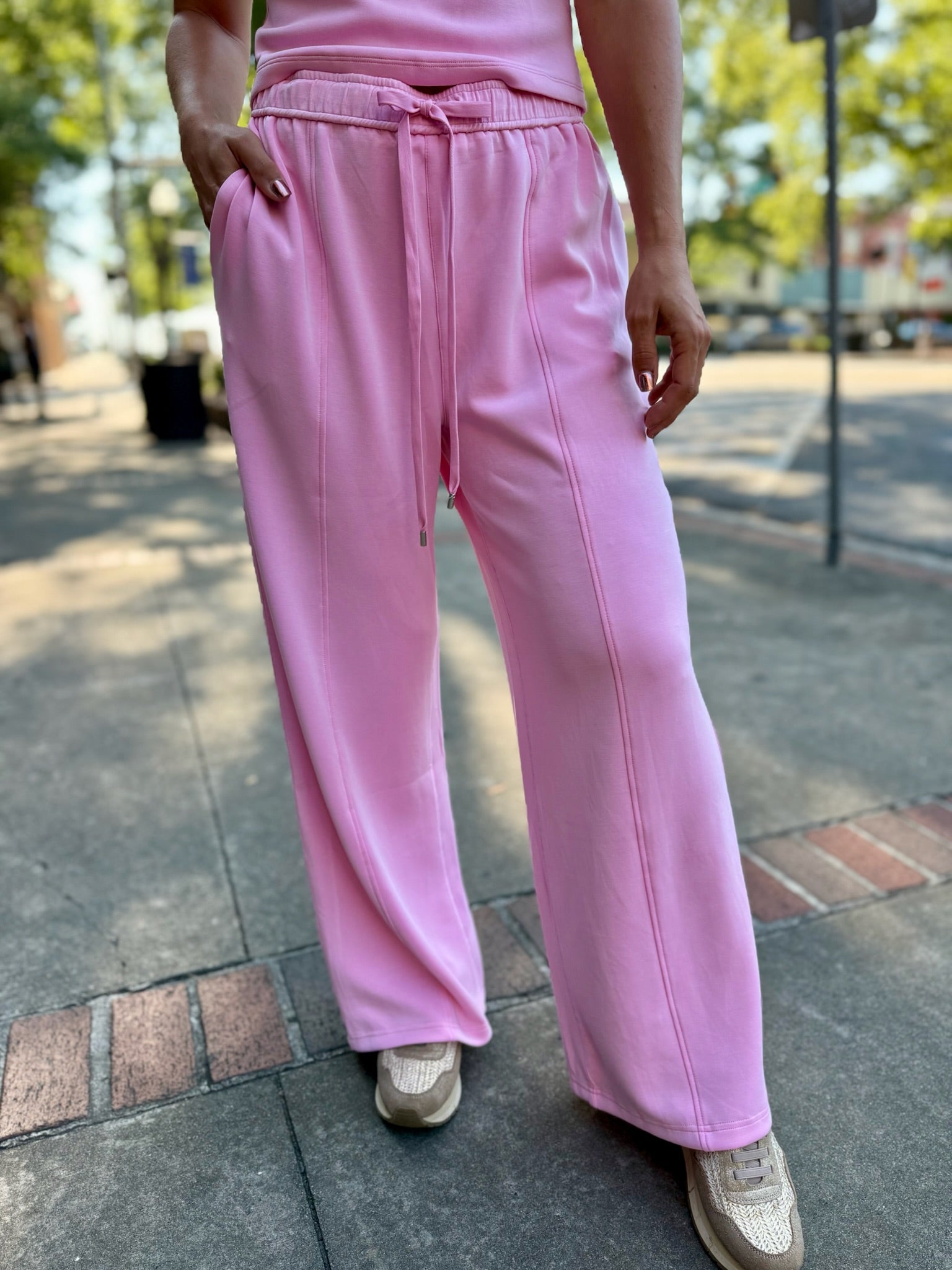 Soft Modal Easy Pull Up Pants - Candy Pink