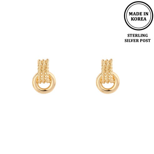 Golden Texture Mini Hoop Studs