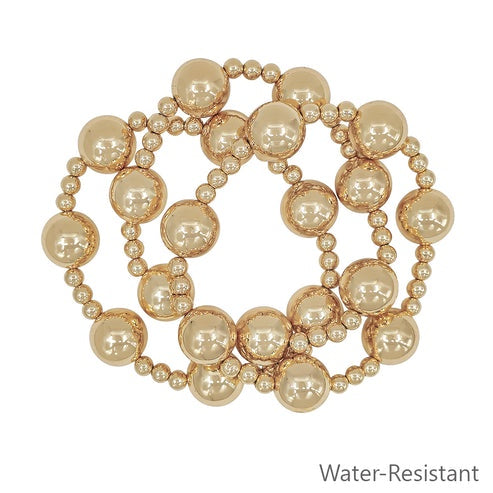 Water Resistant Golden Glow Stack Bracelet Set