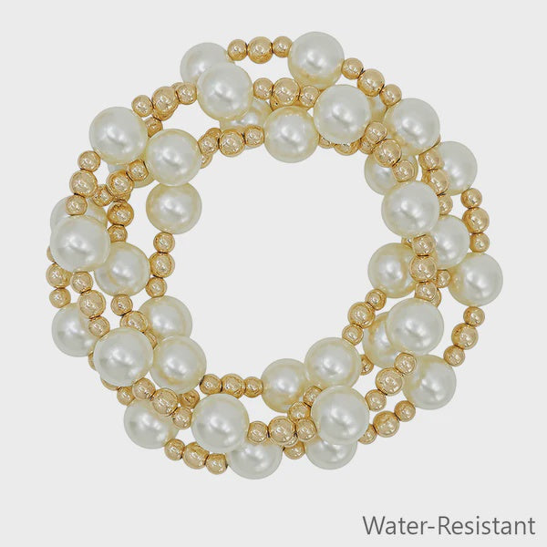 Water Resistant Golden Pearl Radiance Bracelet