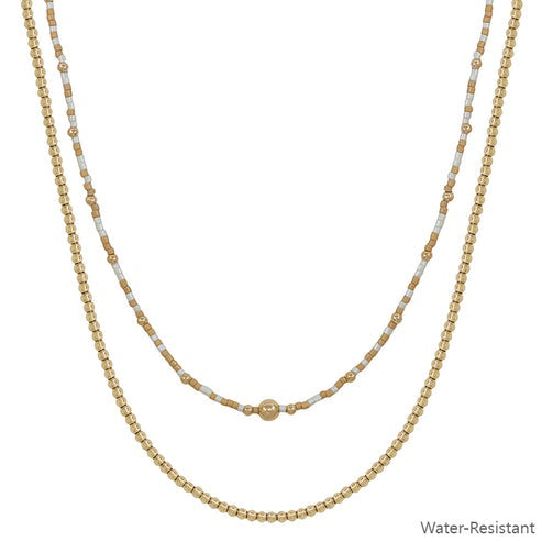 Water Resistant Golden Radiance Layered Necklace