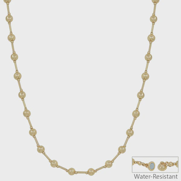 Water Resistant Golden Balance Beaded Necklace