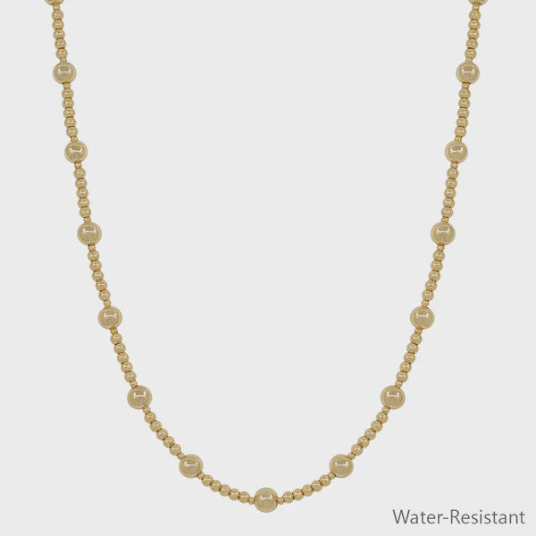 Water Resistant Golden Harmony Layered Bead Necklace