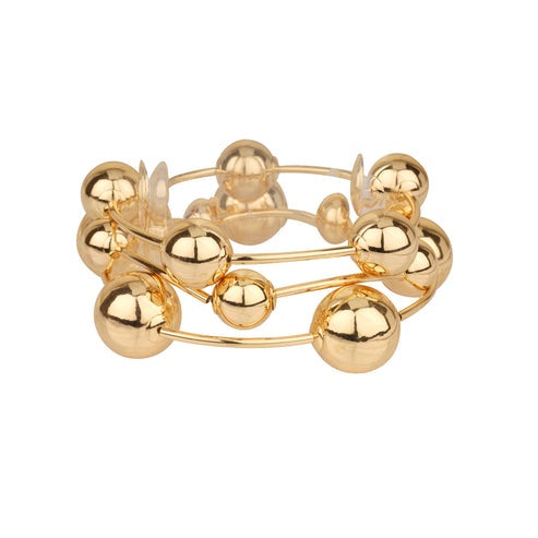 Golden Orbit Stretch Bracelet Set