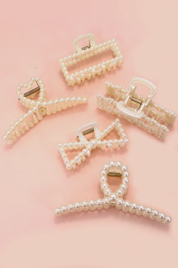 Pearl Hair Claw Clips