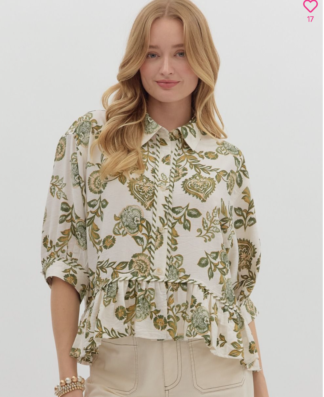 Olive Garden Ruffle Top