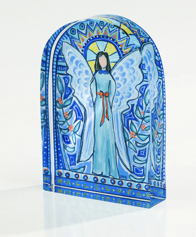 Blue Stained Glass Acrylic Angel