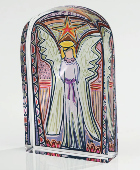 Pink Stained Glass Acrylic Angel