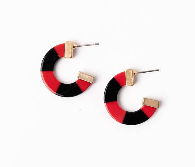 Melody Red & Black Earrings - Small