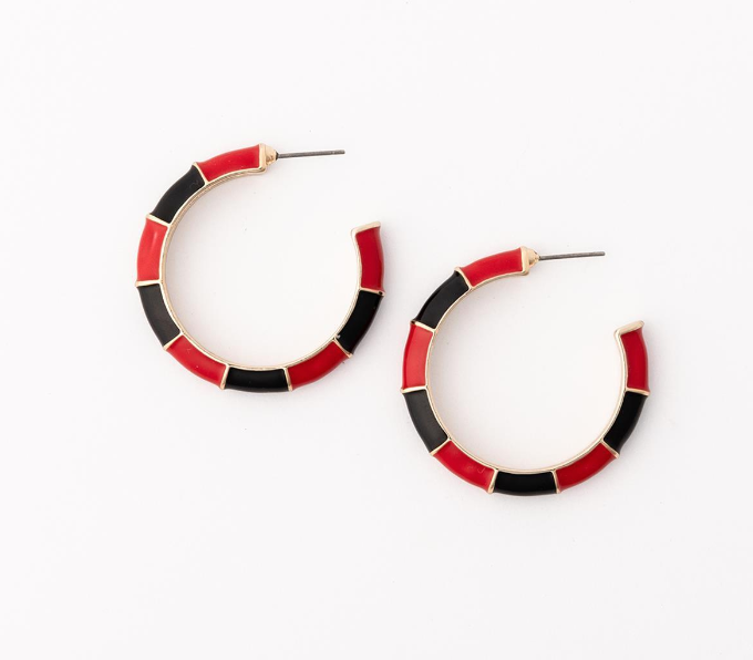 Ashlynn Red & Black Earrings - Medium
