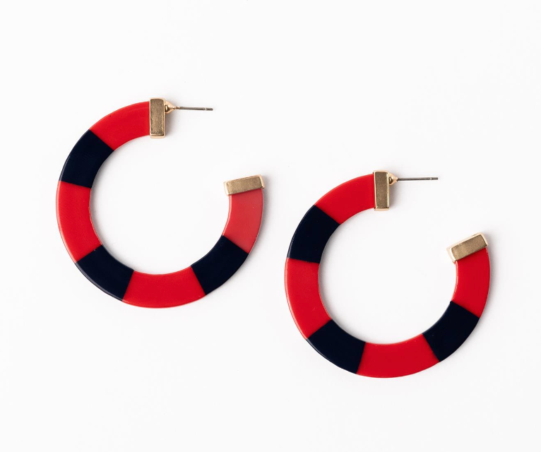 Melody Red & Black Earrings - Large
