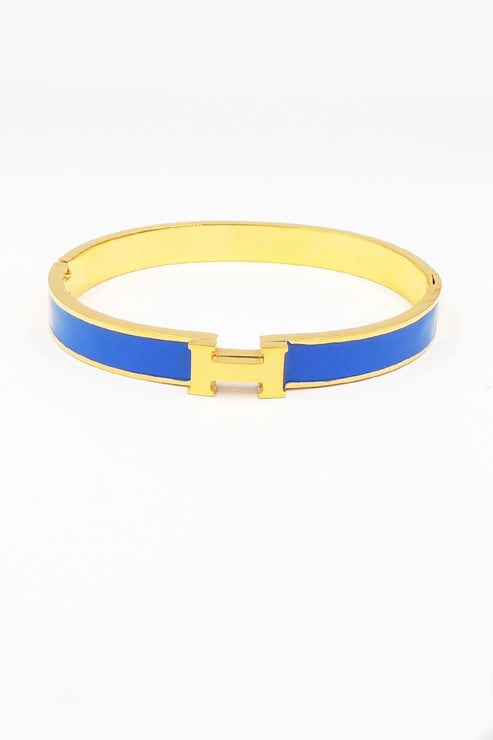 Bold Elegance Waterproof H Bangle Blue