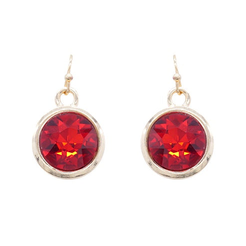 Holiday Spark Ruby Crystal Drop Earrings