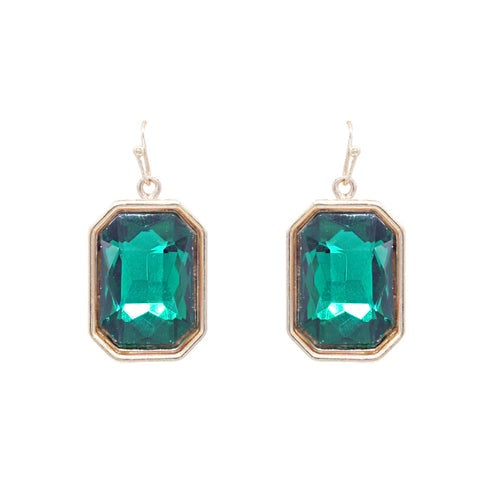 Holiday Elegance Emerald Crystal Drop Earrings