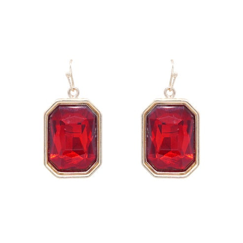 Holiday Radiance Ruby Crystal Drop Earrings