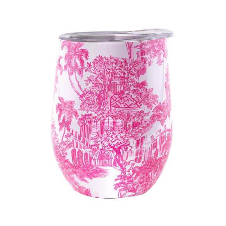 Palm Beach Toile Stemless Tumbler