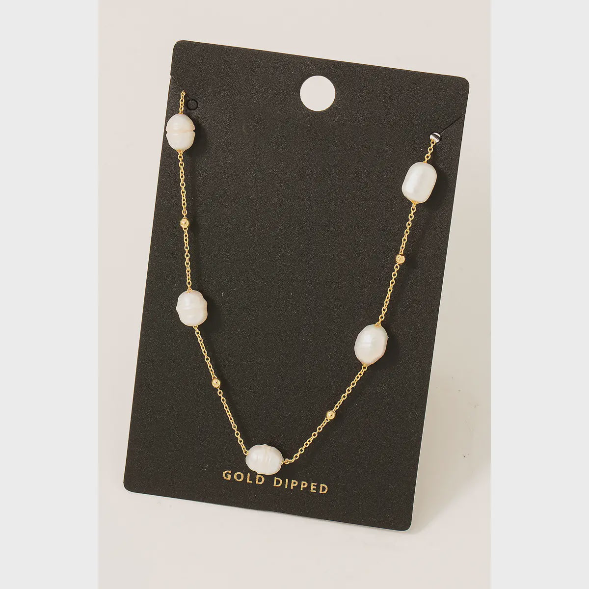 Pearl Beaded Gold Necklace