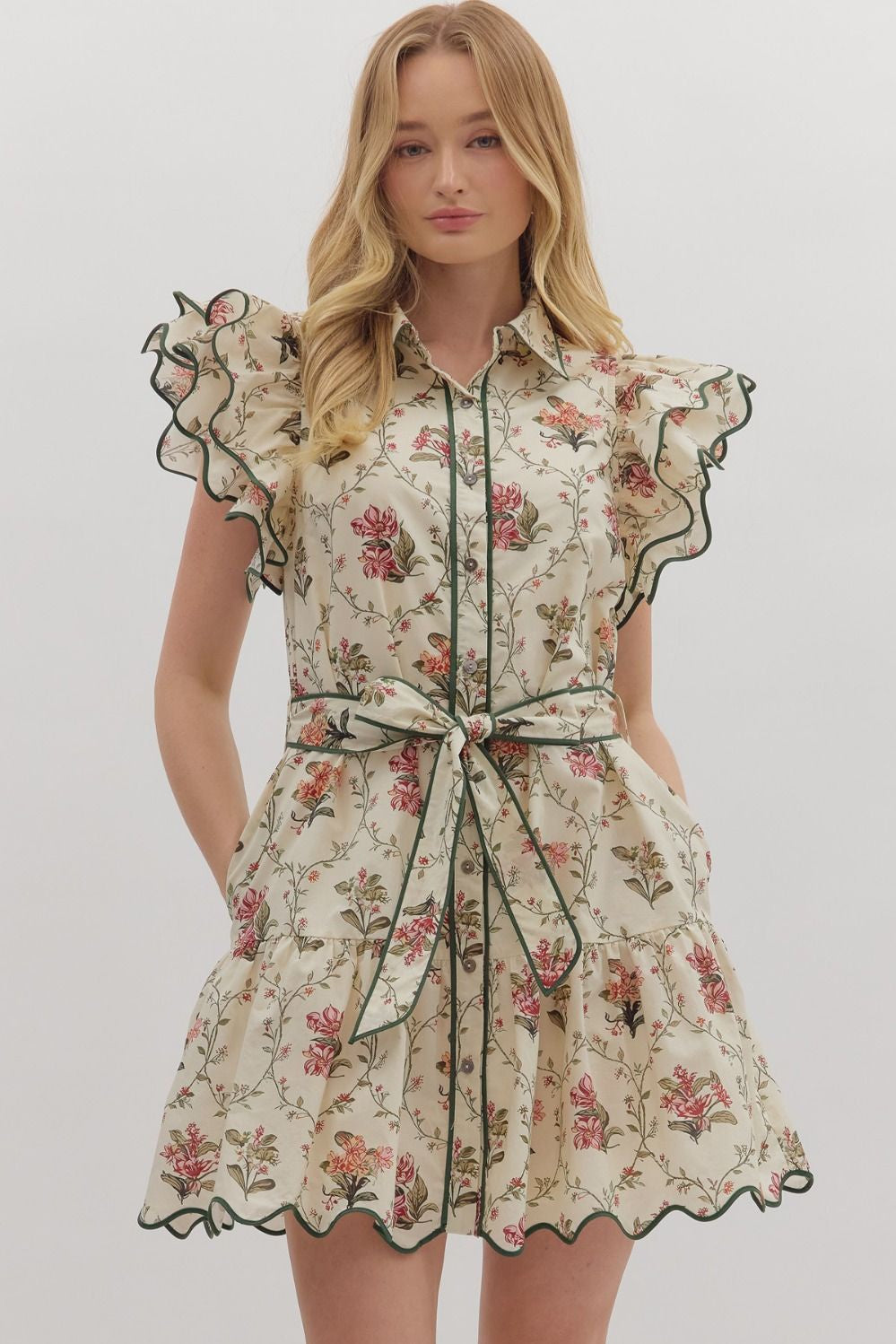 Gardenia Charm Ruffle Dress
